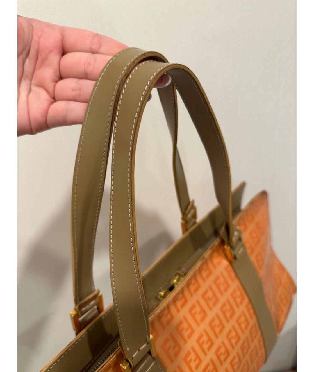 FENDI Оранжевая сумка тоут, фото 2