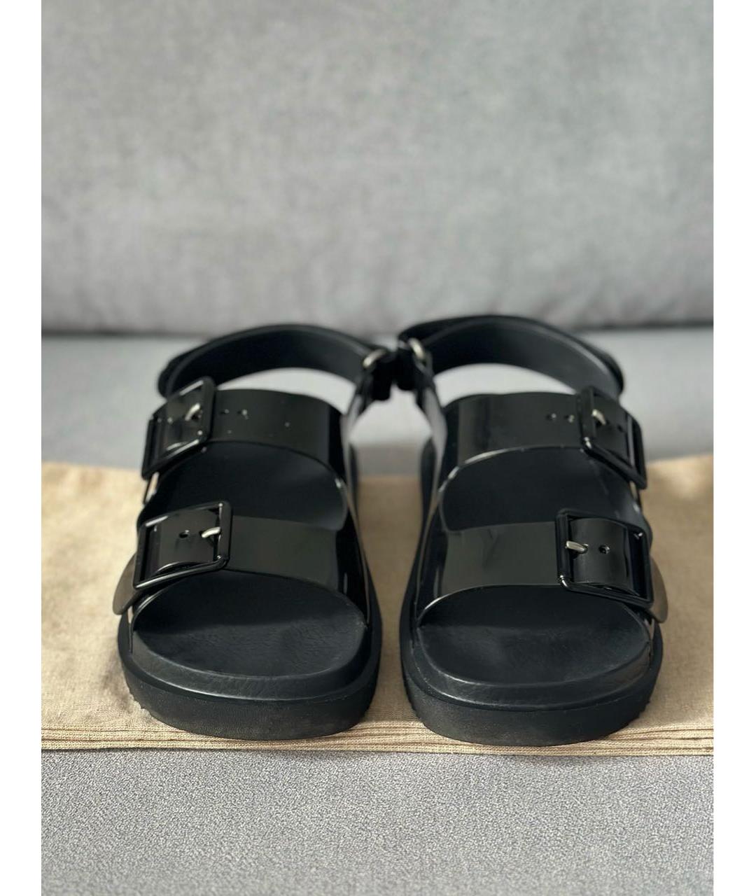 GUCCI Черные резиновые сандалии, фото 6