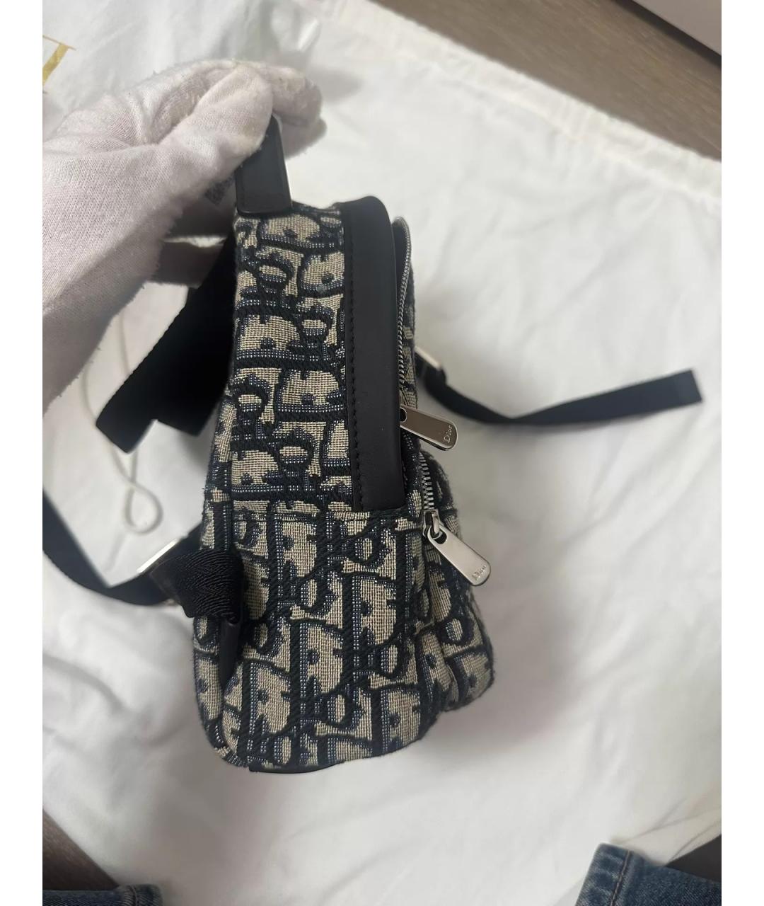 CHRISTIAN DIOR Синий жаккардовый рюкзак, фото 2