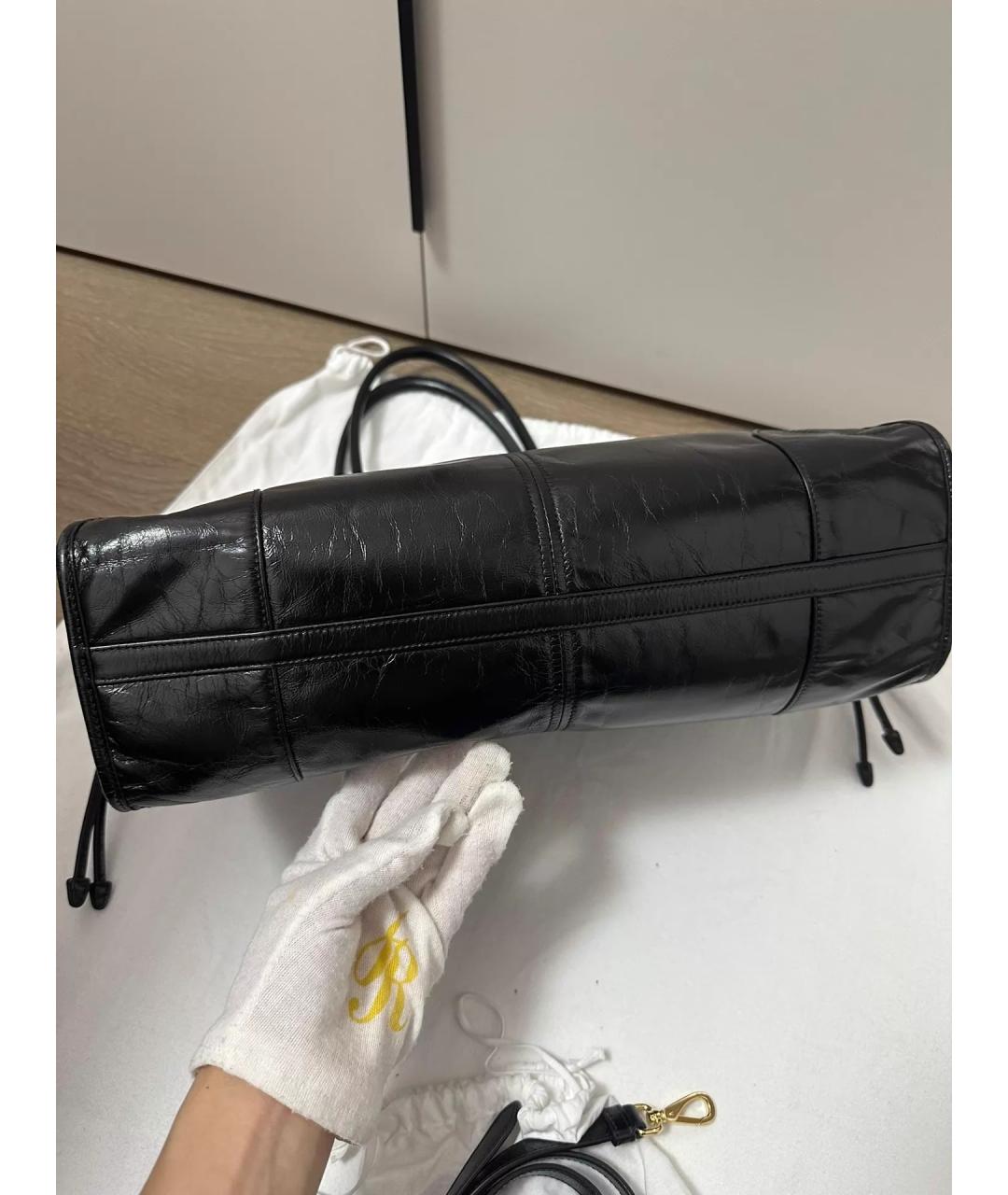PRADA Черная кожаная сумка тоут, фото 3