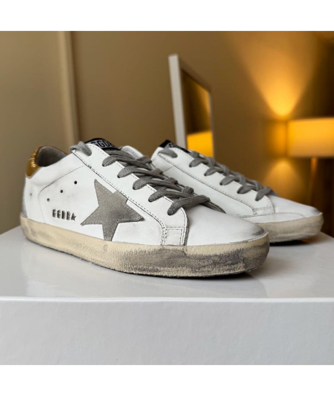 GOLDEN GOOSE Белые кожаные кеды, фото 2