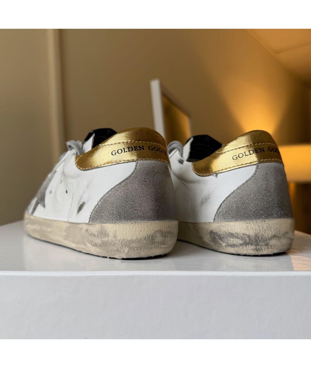 GOLDEN GOOSE Белые кожаные кеды, фото 3
