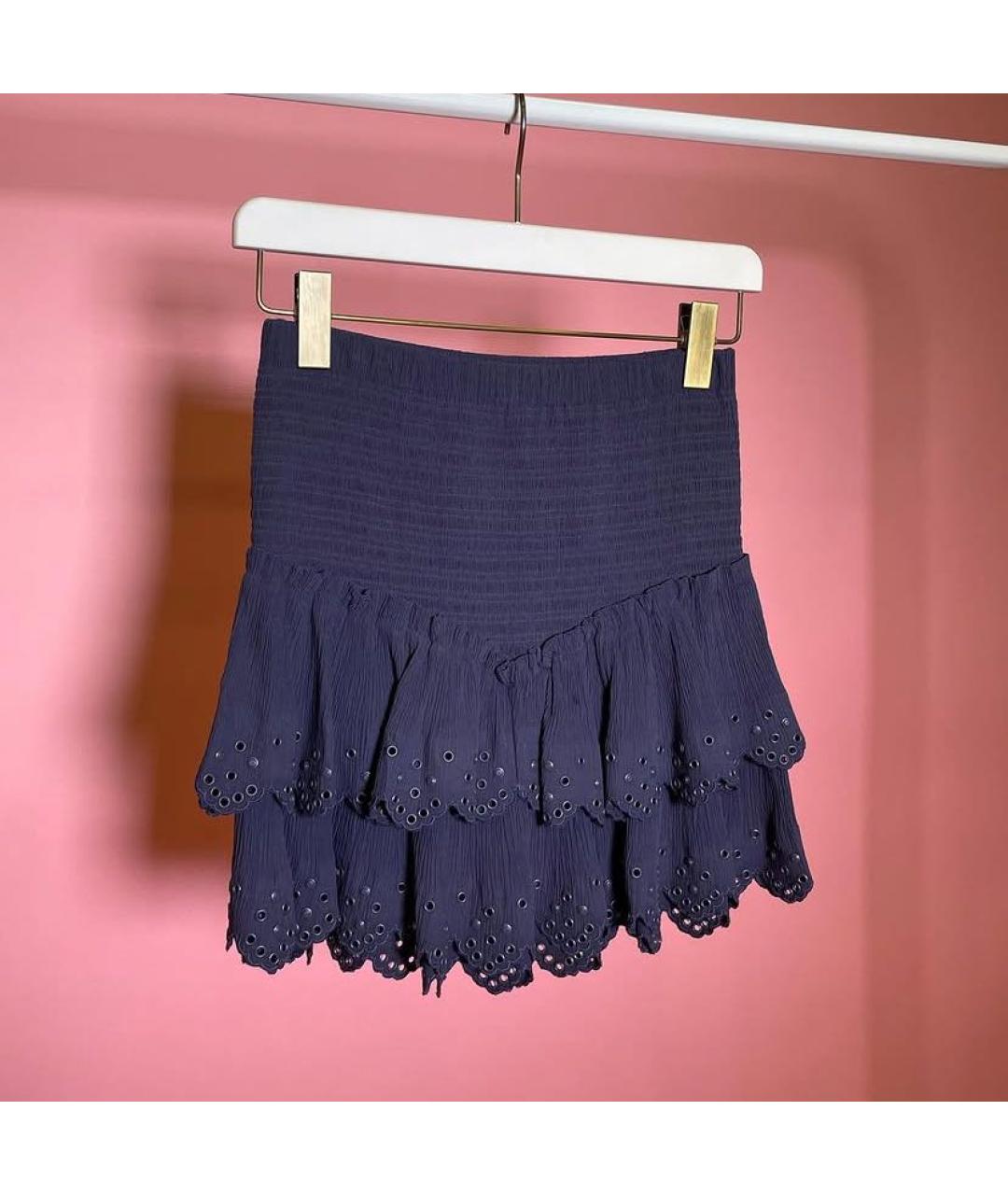 ISABEL MARANT Темно-синяя хлопковая юбка мини, фото 2