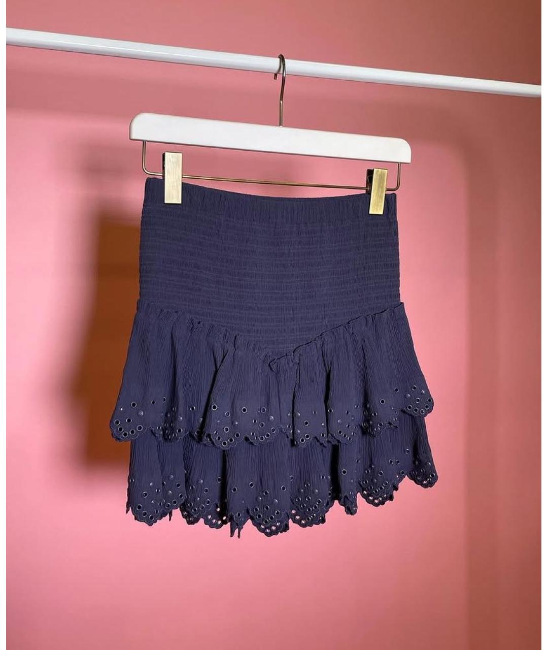 ISABEL MARANT Темно-синяя хлопковая юбка мини, фото 6