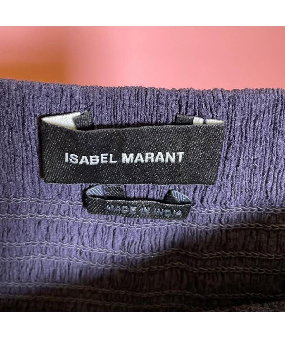 ISABEL MARANT Темно-синяя хлопковая юбка мини, фото 4