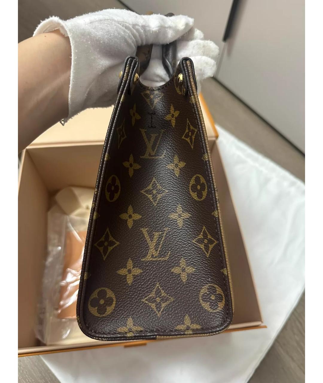 LOUIS VUITTON Коричневая кожаная сумка через плечо, фото 2