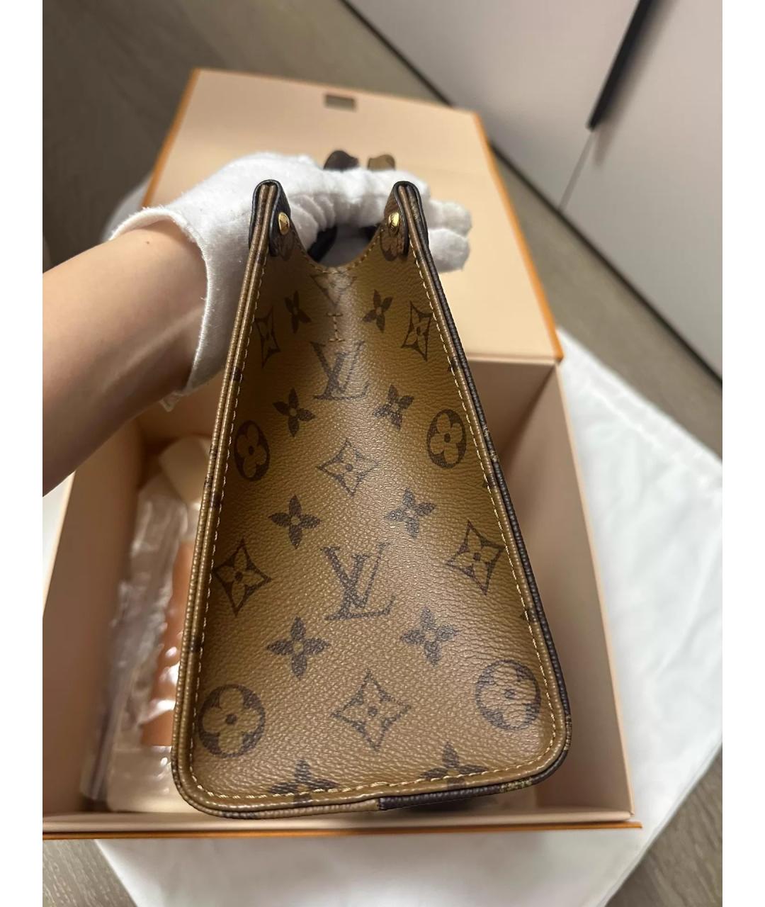 LOUIS VUITTON Коричневая кожаная сумка через плечо, фото 4