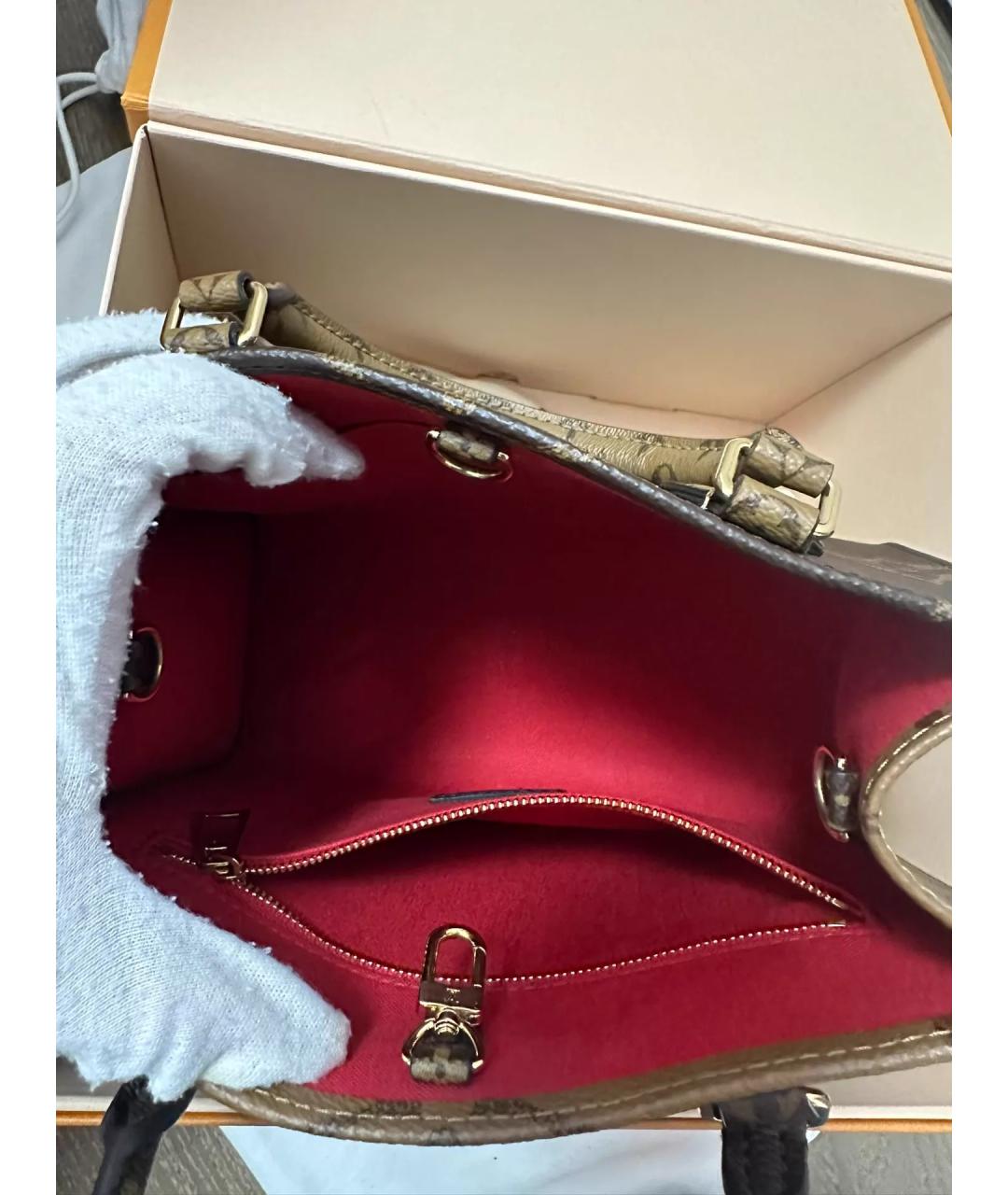 LOUIS VUITTON Коричневая кожаная сумка через плечо, фото 6
