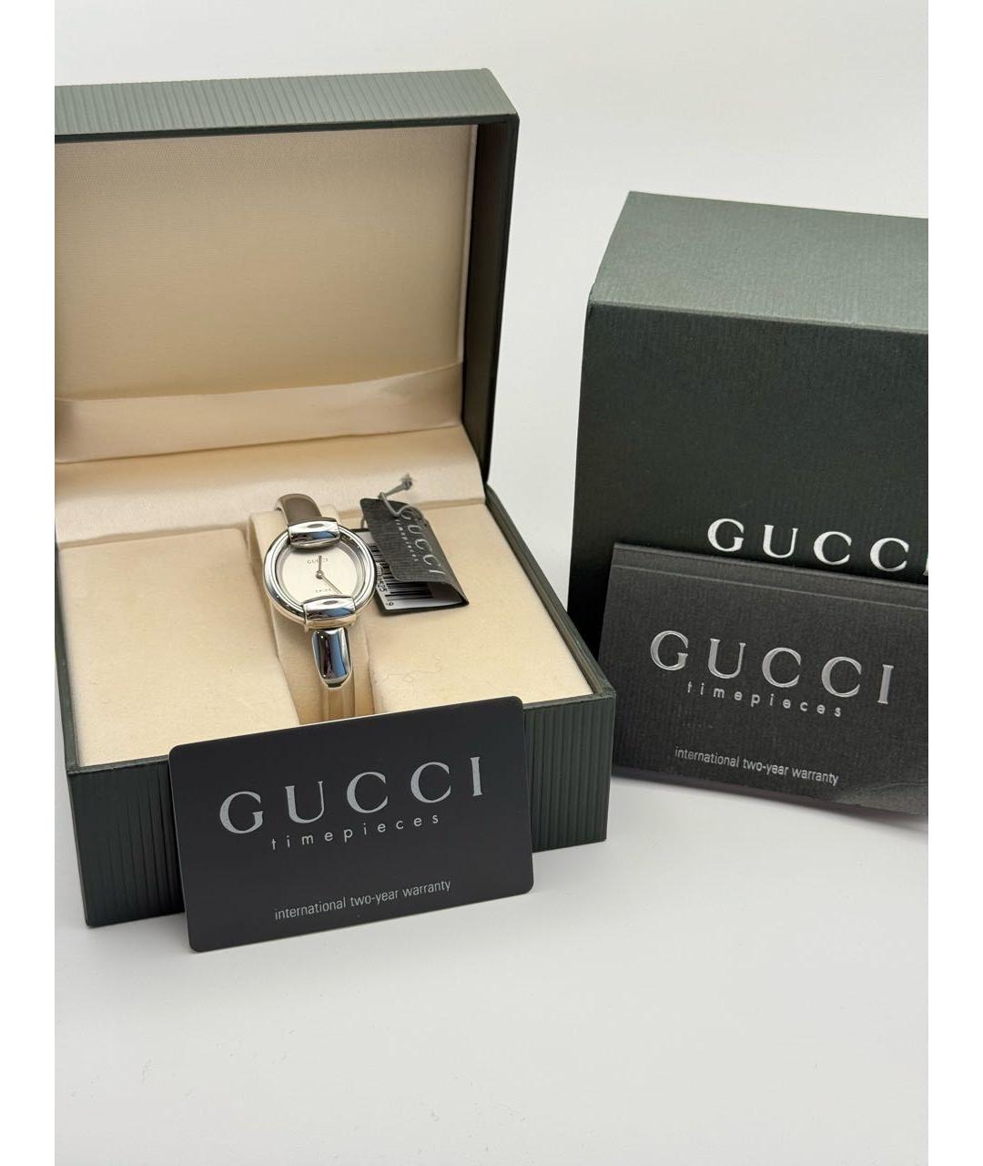 GUCCI Серебряные стальные часы, фото 4