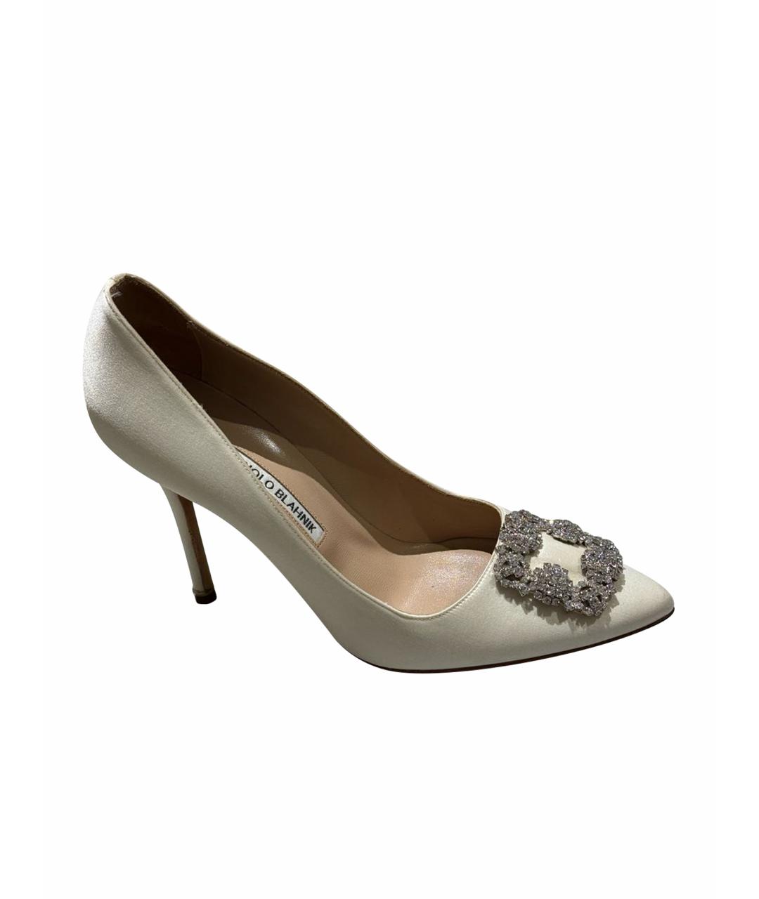 MANOLO BLAHNIK Белые текстильные туфли, фото 1