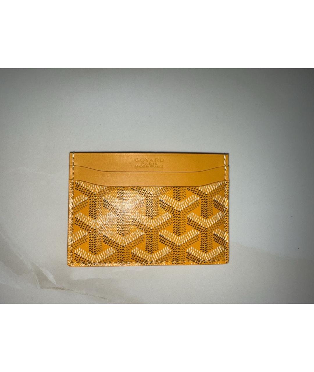 GOYARD Желтый кожаный кардхолдер, фото 2