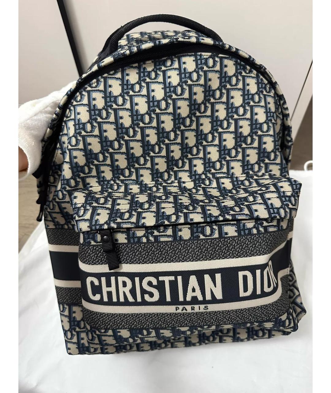 CHRISTIAN DIOR Синий тканевый рюкзак, фото 8