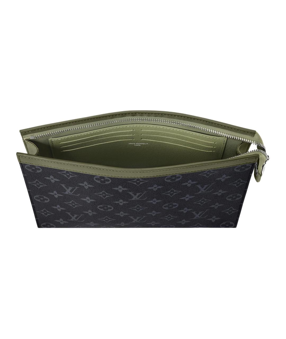 LOUIS VUITTON Хаки канва барсетка, фото 3