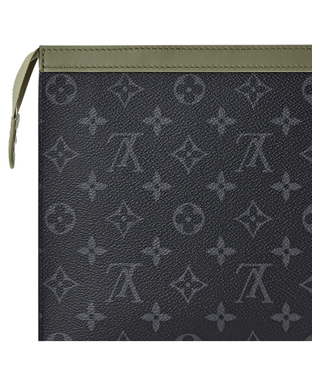 LOUIS VUITTON Хаки канва барсетка, фото 4