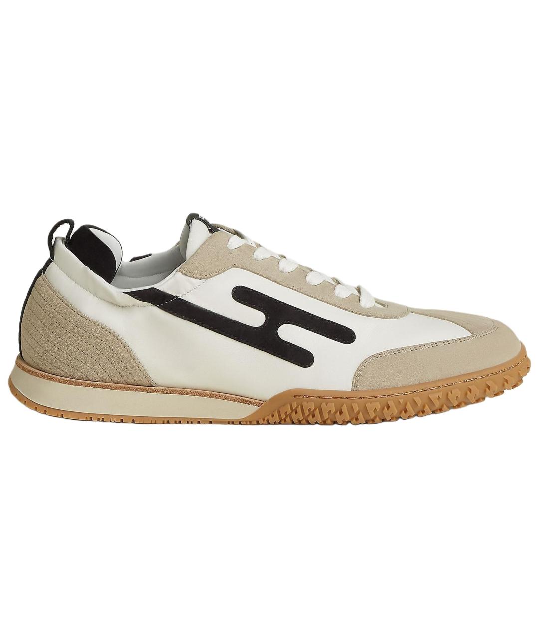 HERMES Белые кожаные низкие кроссовки / кеды, фото 1