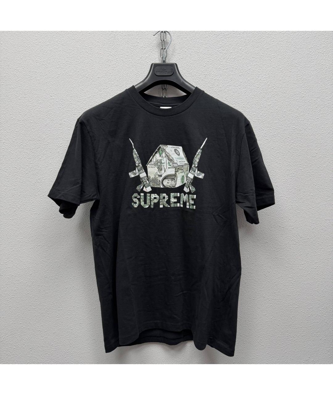 SUPREME Черная футболка, фото 3