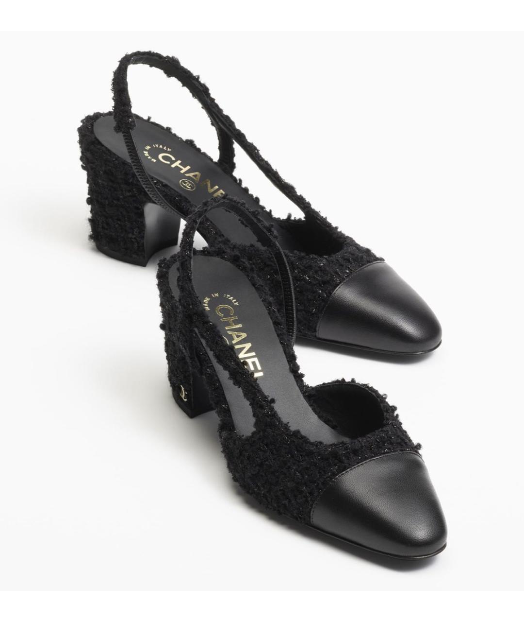 CHANEL Черные текстильные туфли, фото 4