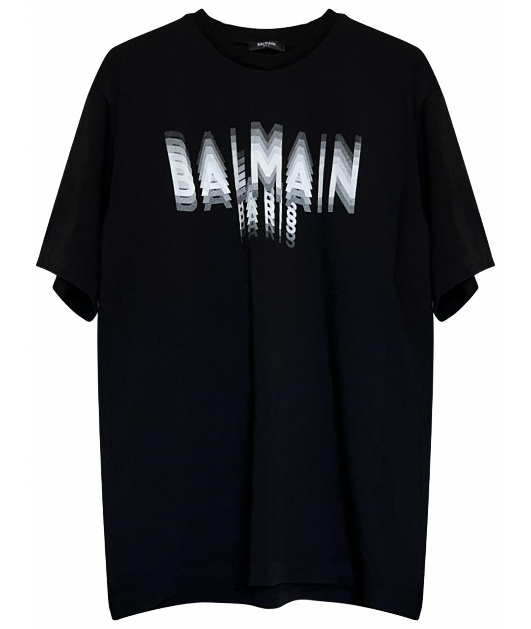BALMAIN Черная хлопковая футболка, фото 1
