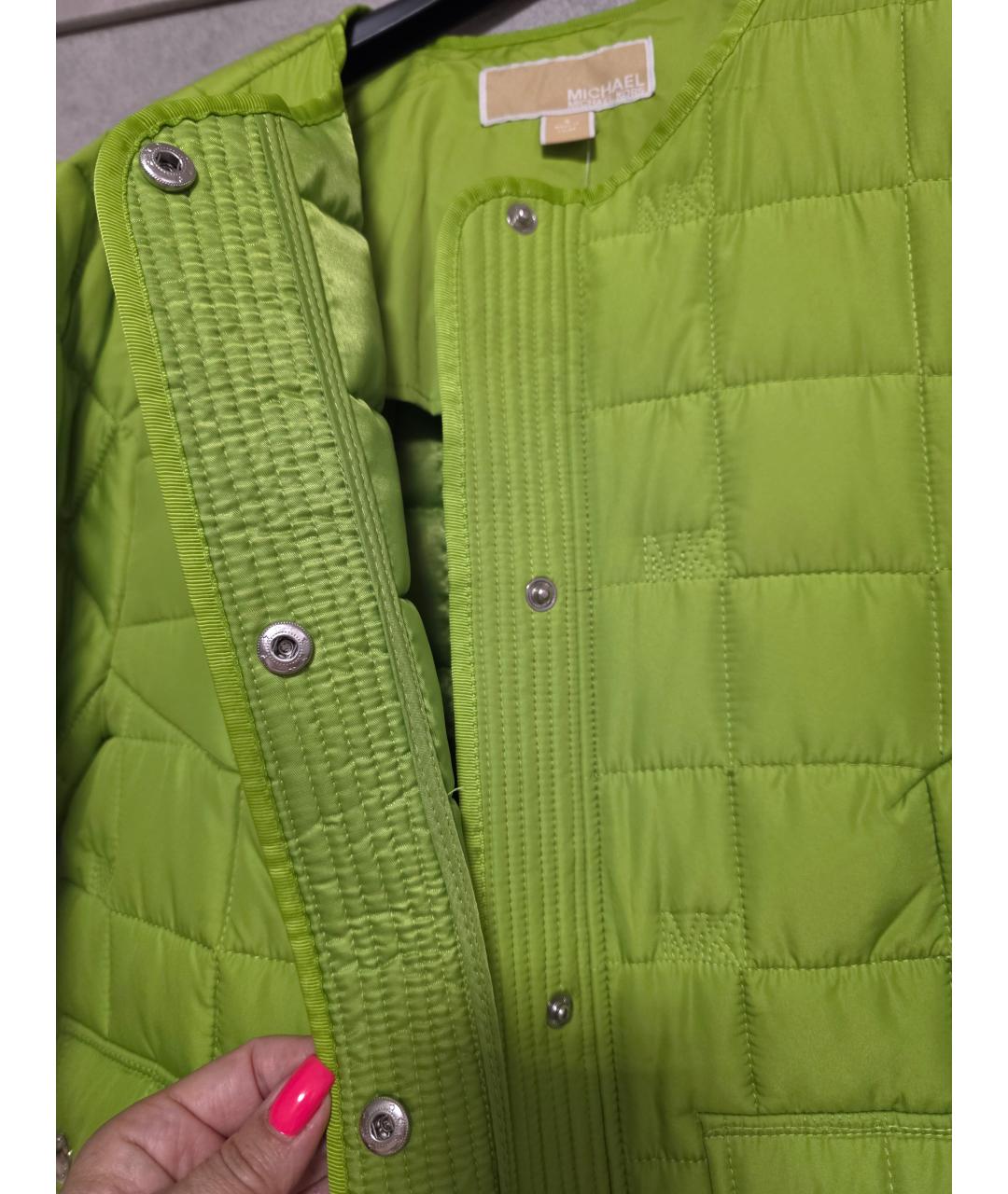MICHAEL KORS Зеленая полиэстеровая куртка, фото 7