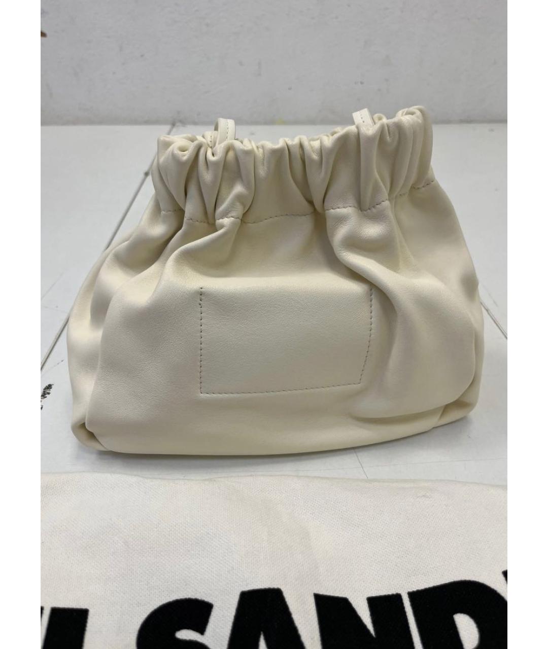 JIL SANDER Белая кожаная сумка через плечо, фото 3