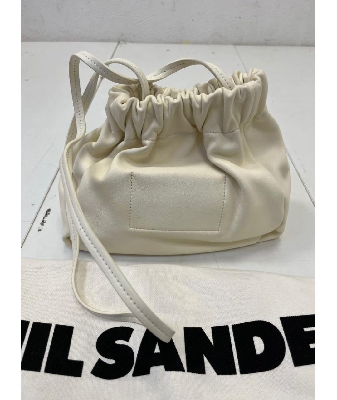 JIL SANDER Белая кожаная сумка через плечо, фото 2