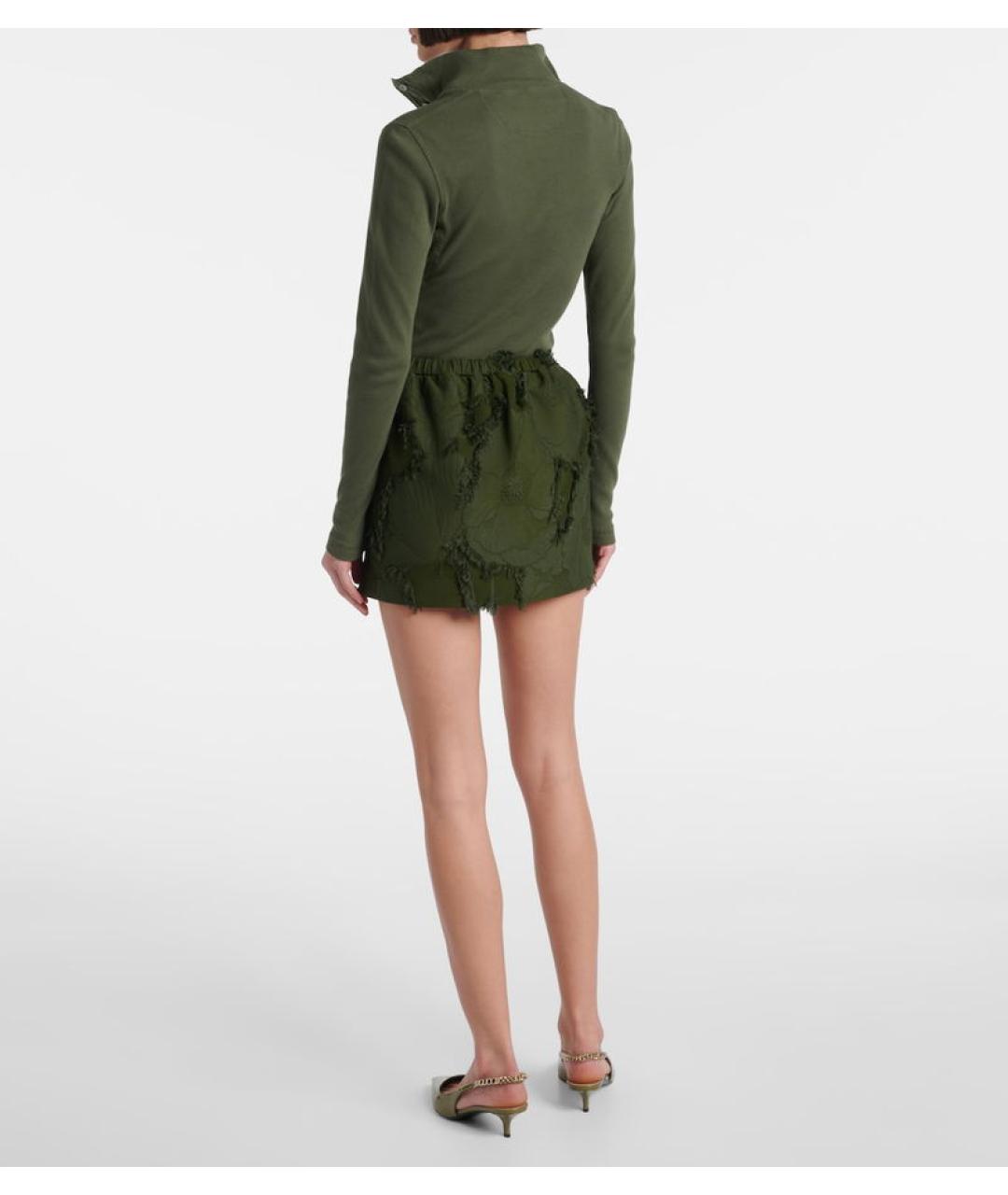 GUCCI Хаки вискозная юбка мини, фото 5
