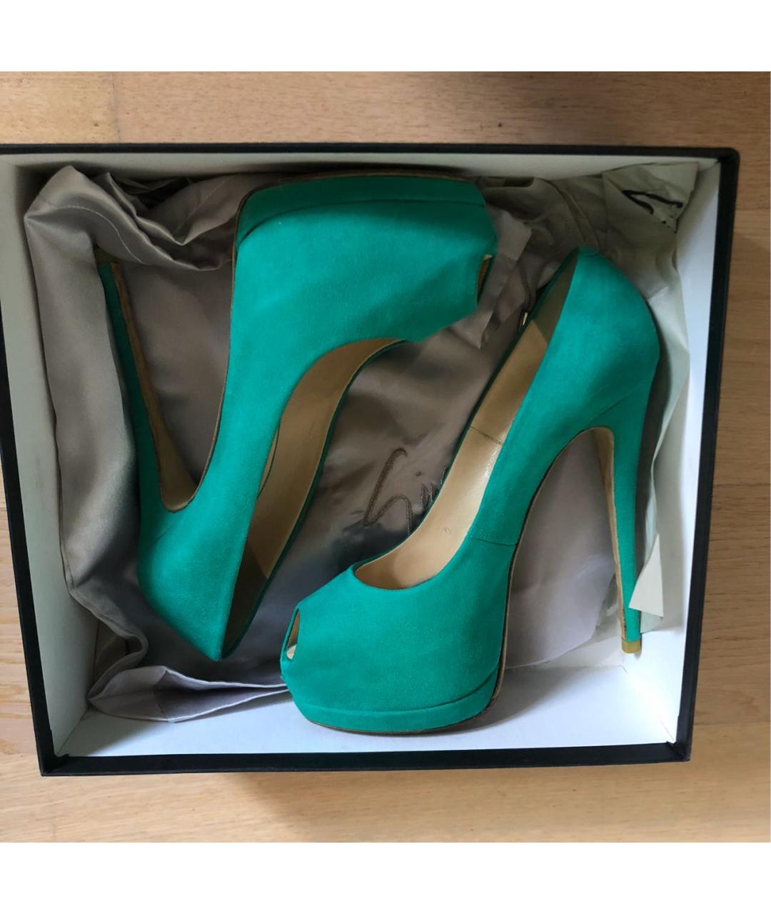 GIUSEPPE ZANOTTI DESIGN Бирюзовые замшевые туфли, фото 5