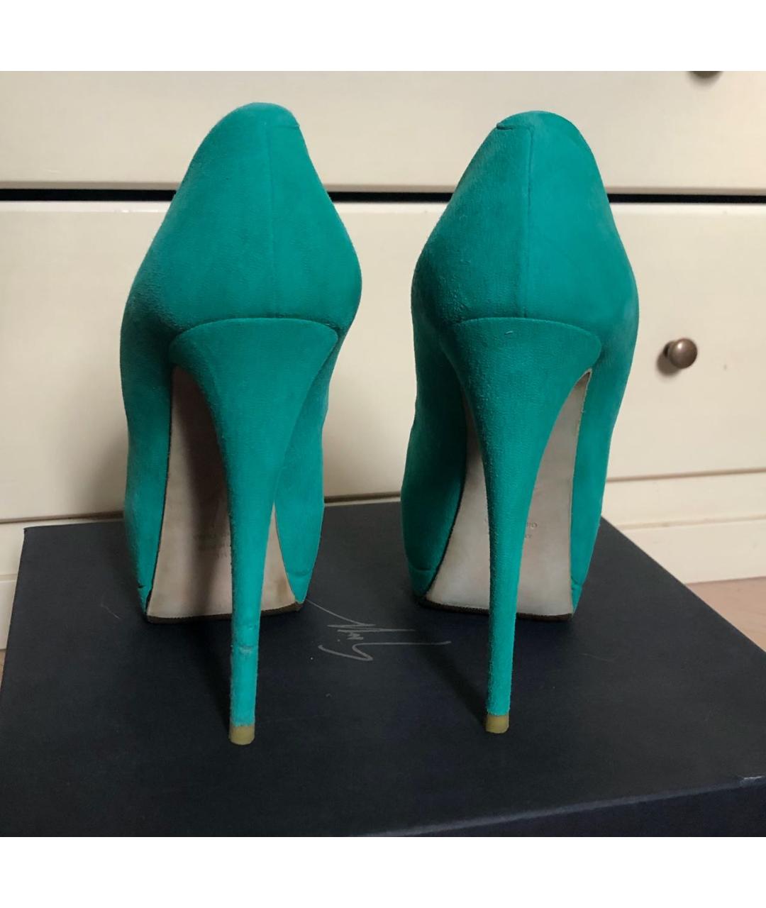 GIUSEPPE ZANOTTI DESIGN Бирюзовые замшевые туфли, фото 4