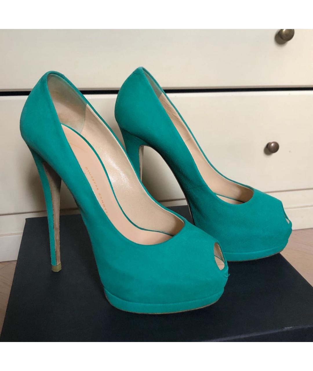 GIUSEPPE ZANOTTI DESIGN Бирюзовые замшевые туфли, фото 3