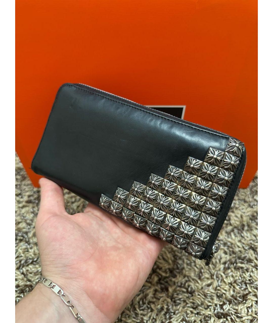 CHROME HEARTS Черный кожаный кошелек, фото 7