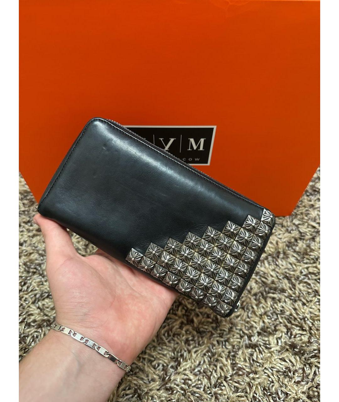 CHROME HEARTS Черный кожаный кошелек, фото 8