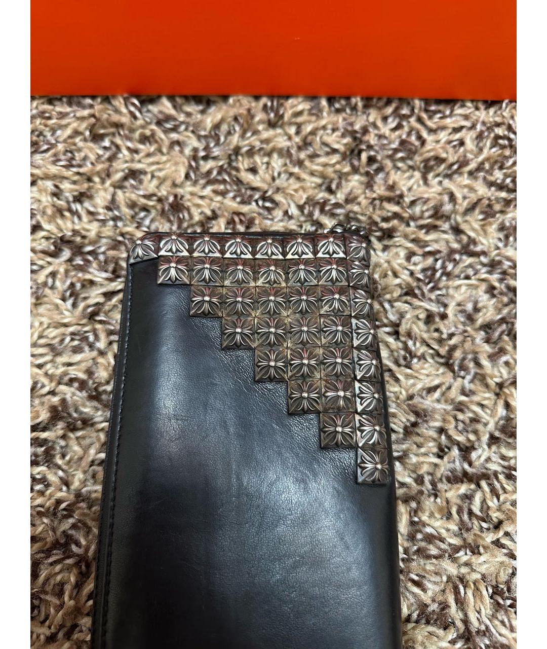 CHROME HEARTS Черный кожаный кошелек, фото 4
