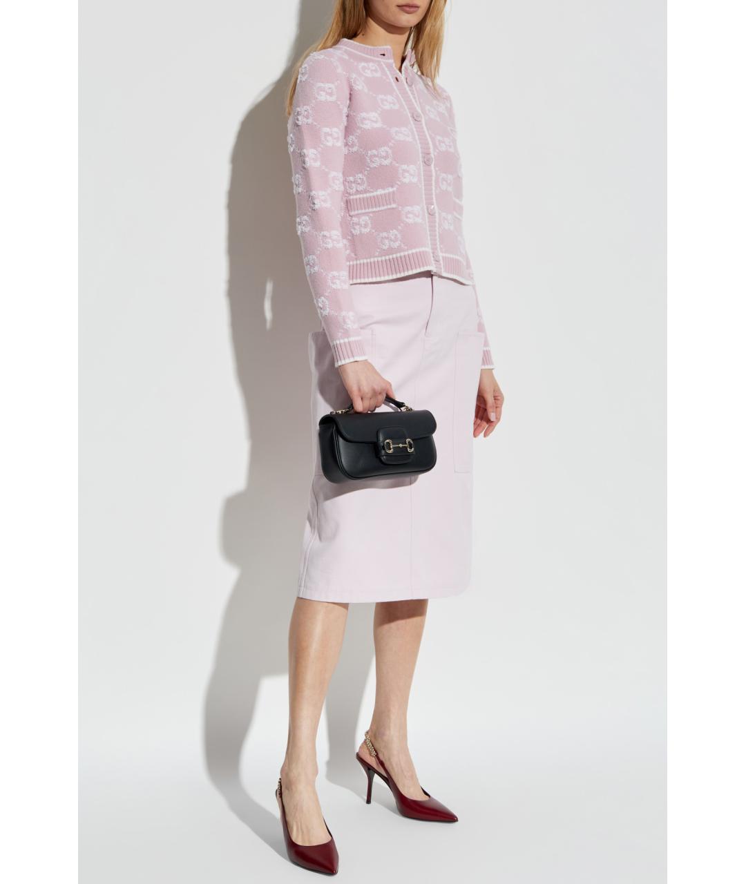 GUCCI Розовая хлопковая юбка миди, фото 2