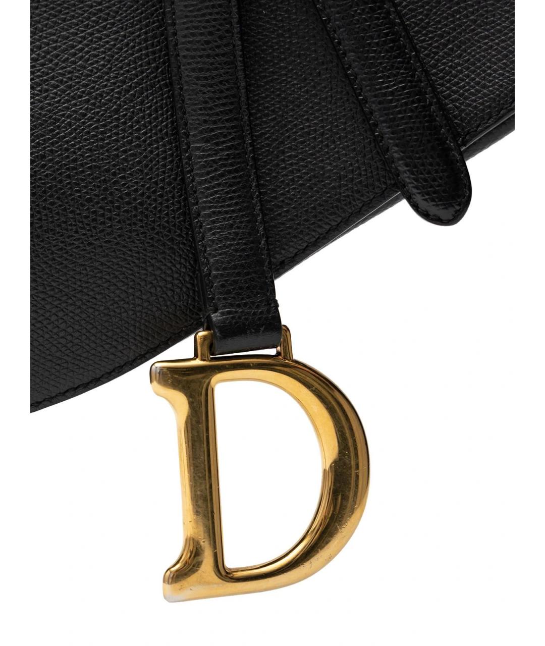 CHRISTIAN DIOR Черная кожаная сумка через плечо, фото 3