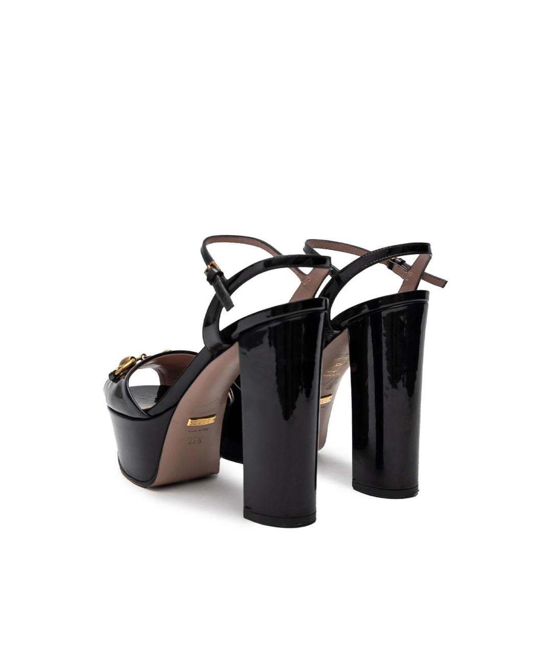 GUCCI Черные кожаные босоножки, фото 3