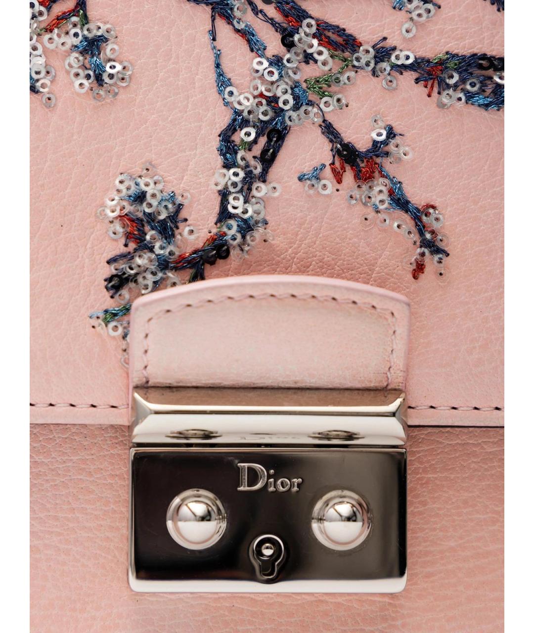 CHRISTIAN DIOR Розовая кожаная сумка через плечо, фото 5