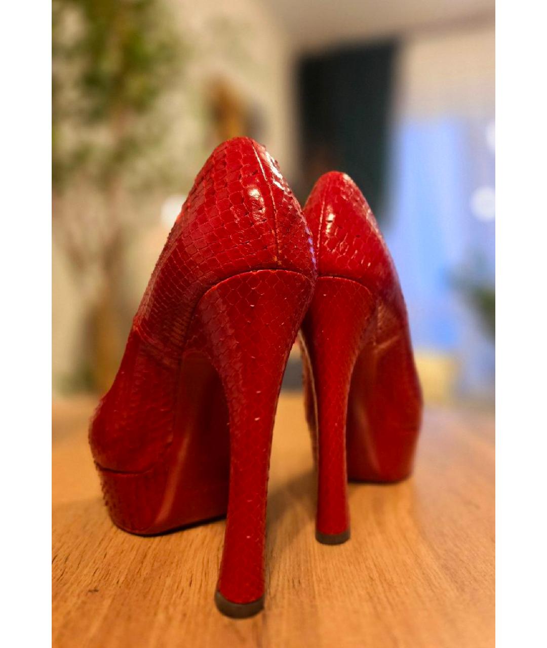 SAINT LAURENT Красные туфли из экзотической кожи, фото 4