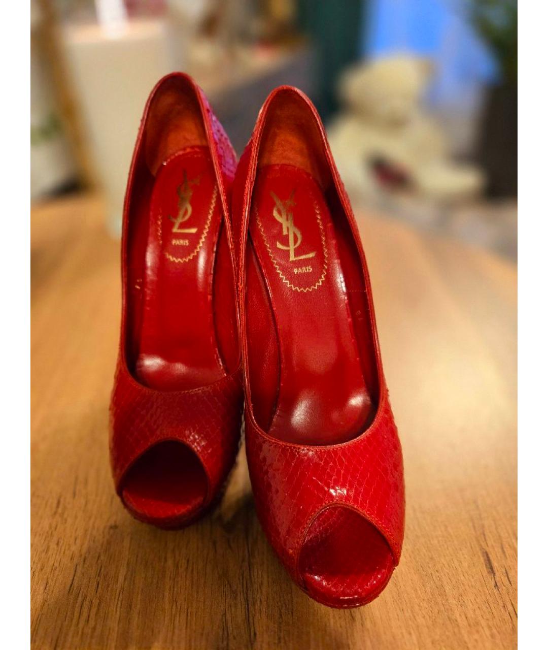 SAINT LAURENT Красные туфли из экзотической кожи, фото 3