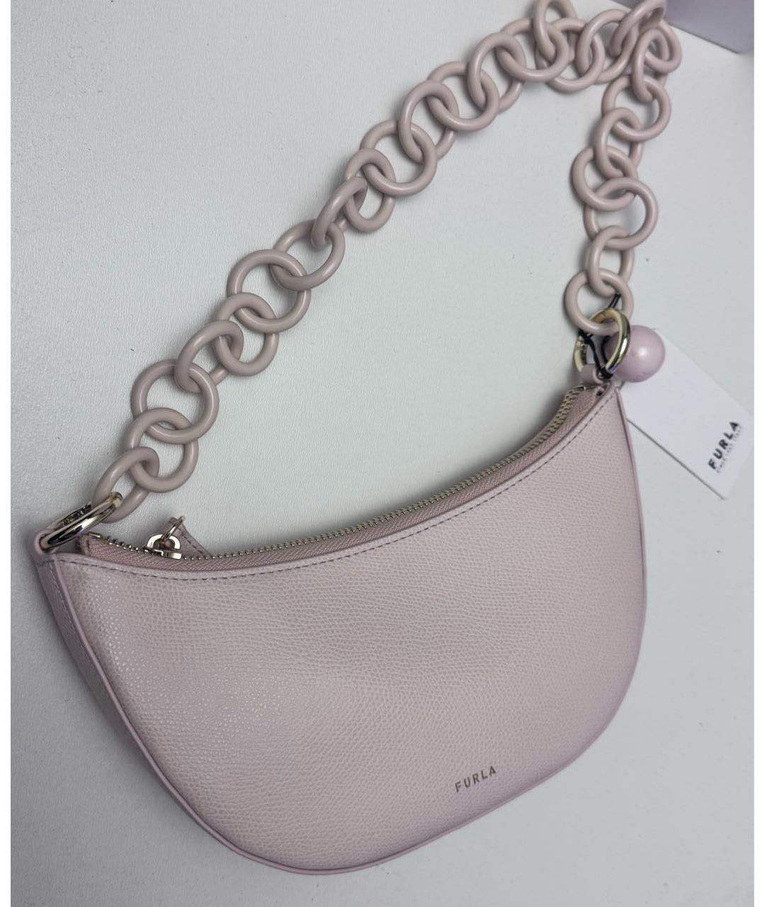 FURLA Розовая кожаная сумка через плечо, фото 4