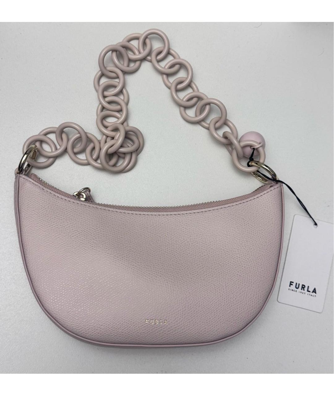 FURLA Розовая кожаная сумка через плечо, фото 3