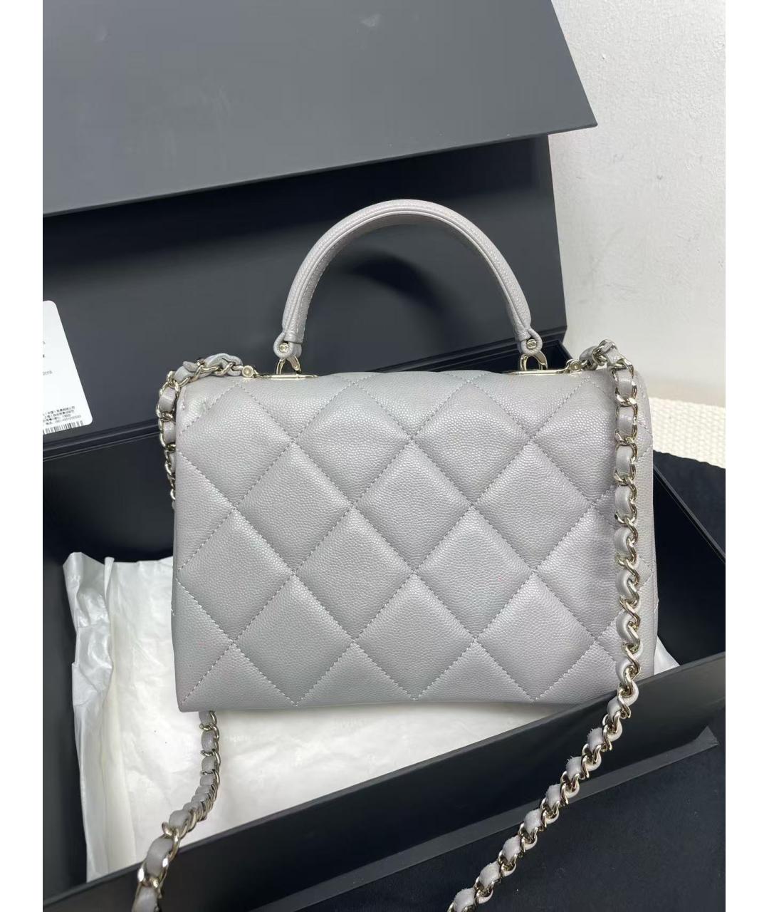 CHANEL Голубая кожаная сумка через плечо, фото 4