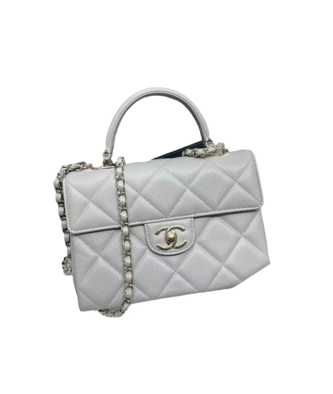 CHANEL Голубая кожаная сумка через плечо, фото 1