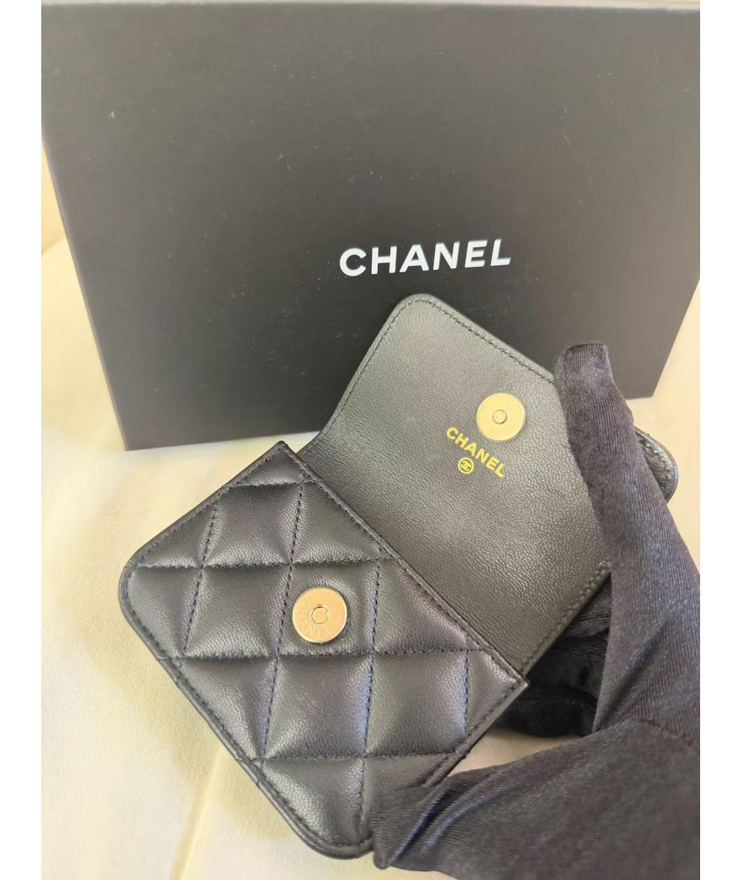 CHANEL Черная кожаная поясная сумка, фото 6