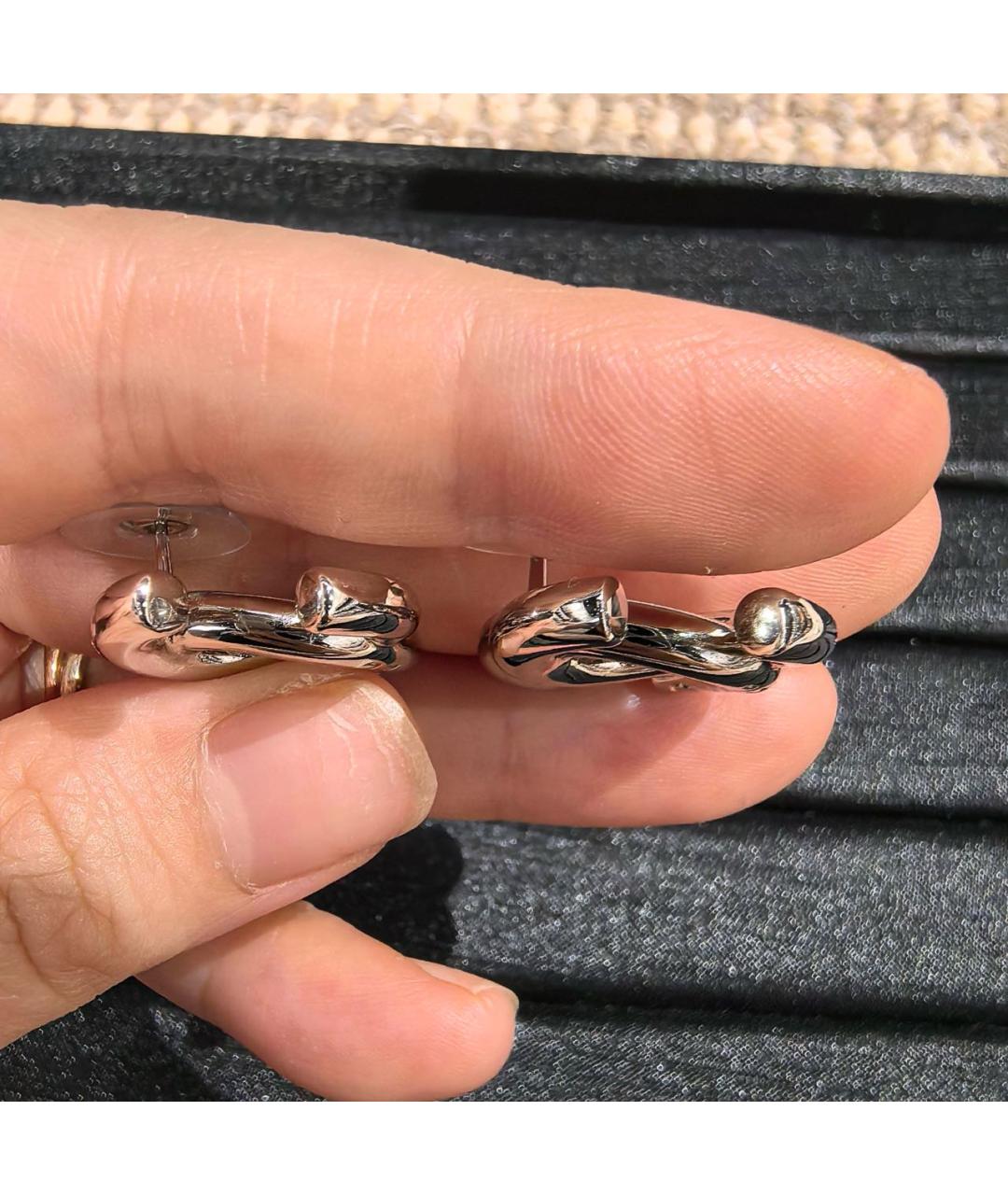 CHANEL Серебряные металлические серьги, фото 4