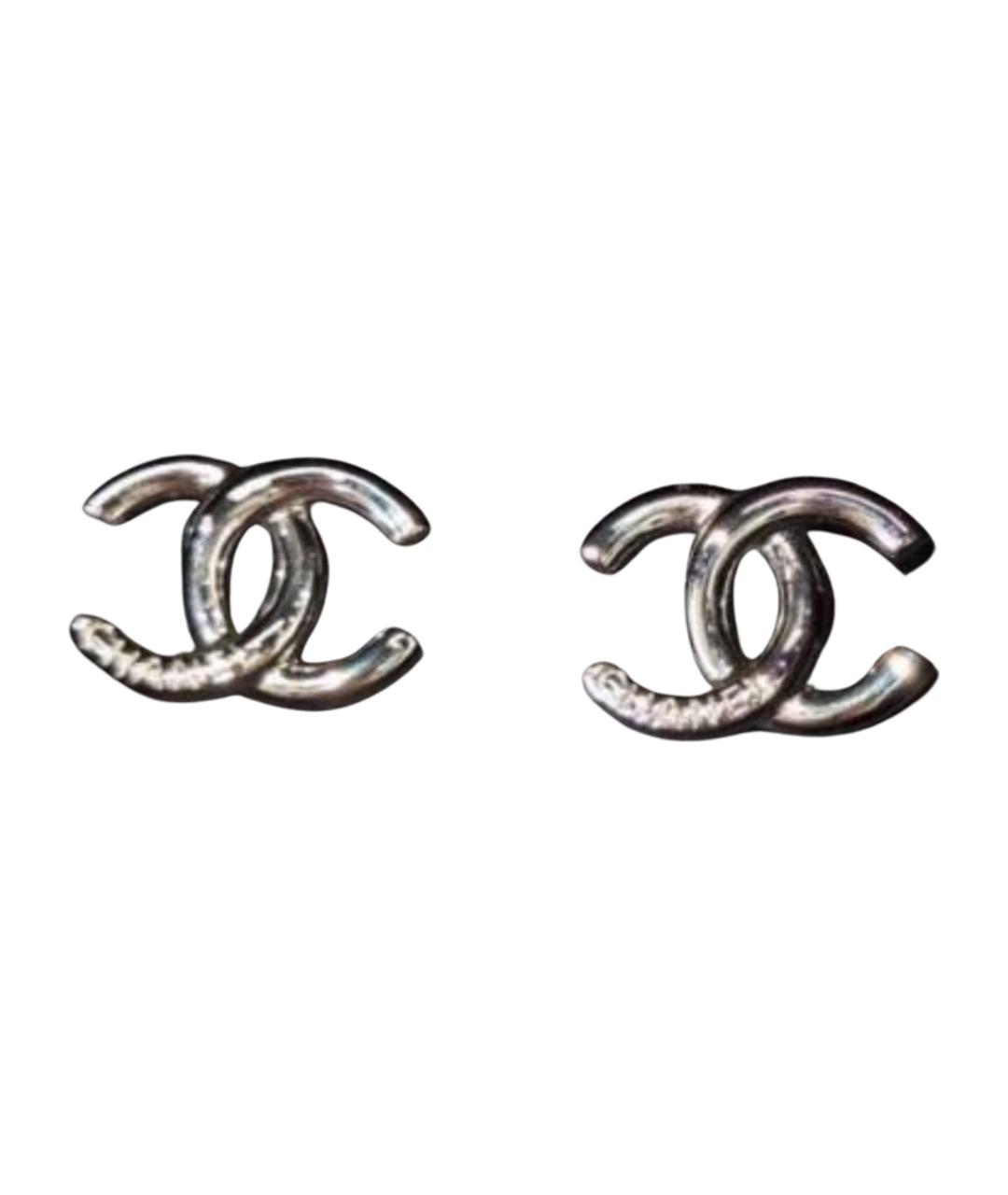 CHANEL Серебряные металлические серьги, фото 1