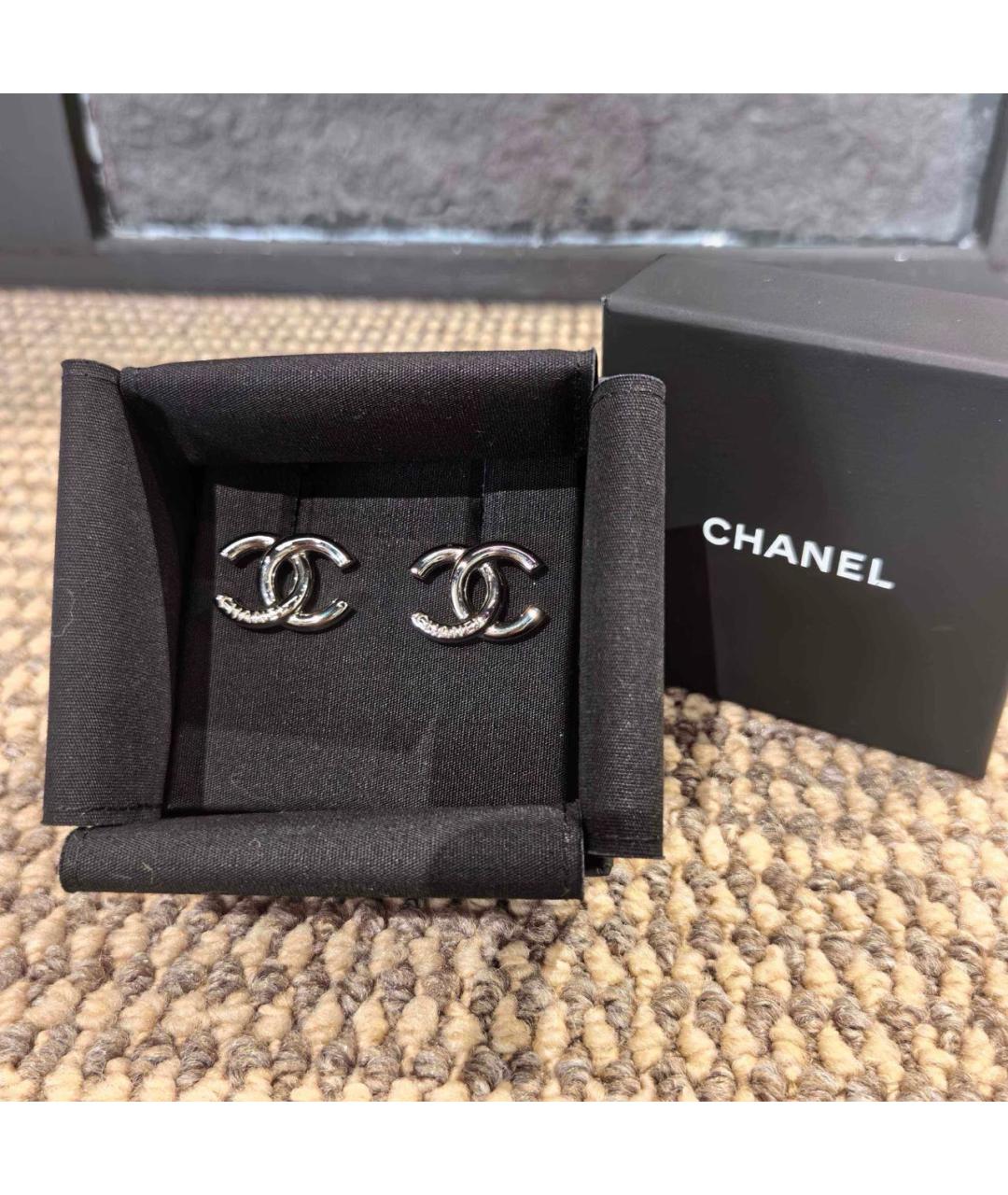 CHANEL Серебряные металлические серьги, фото 5