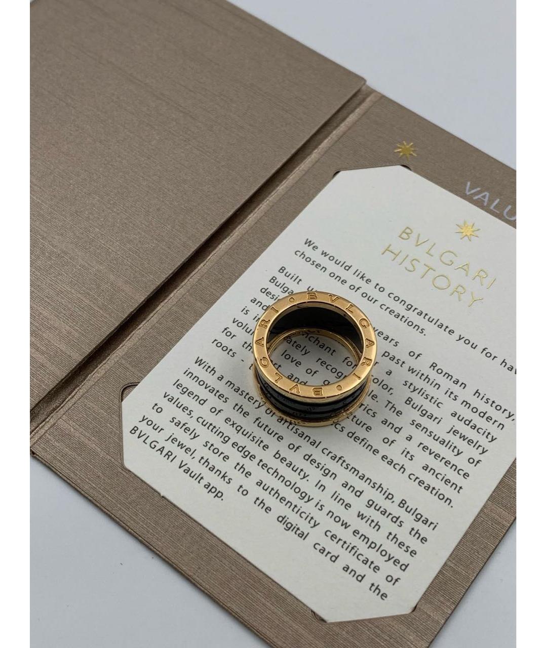 BVLGARI Черное кольцо из розового золота, фото 2