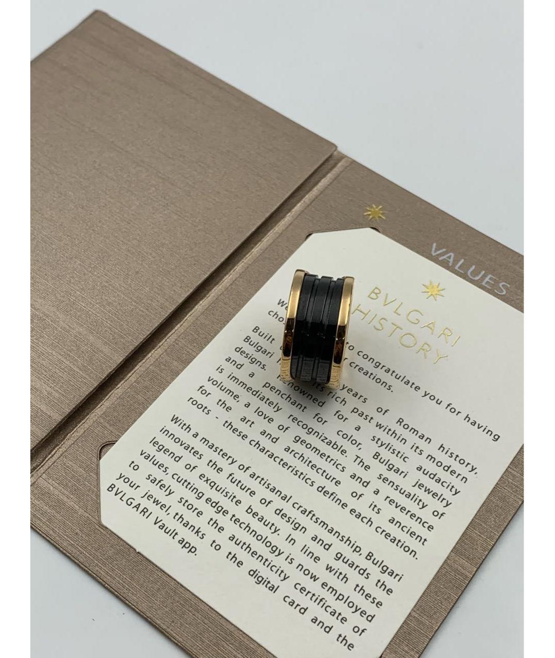 BVLGARI Черное кольцо из розового золота, фото 3