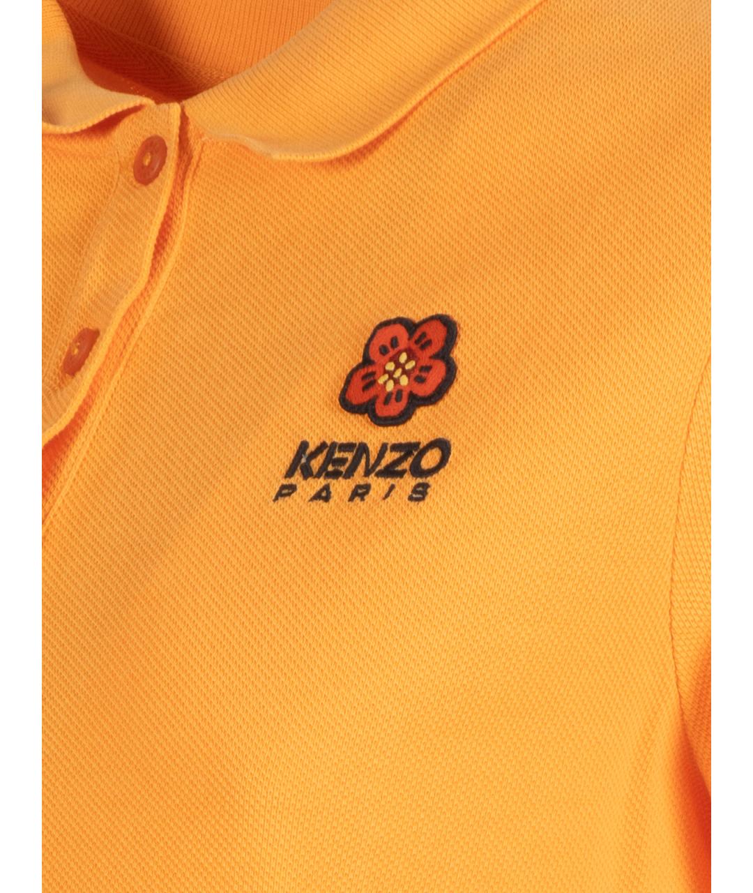 KENZO Оранжевая хлопковая футболка, фото 3