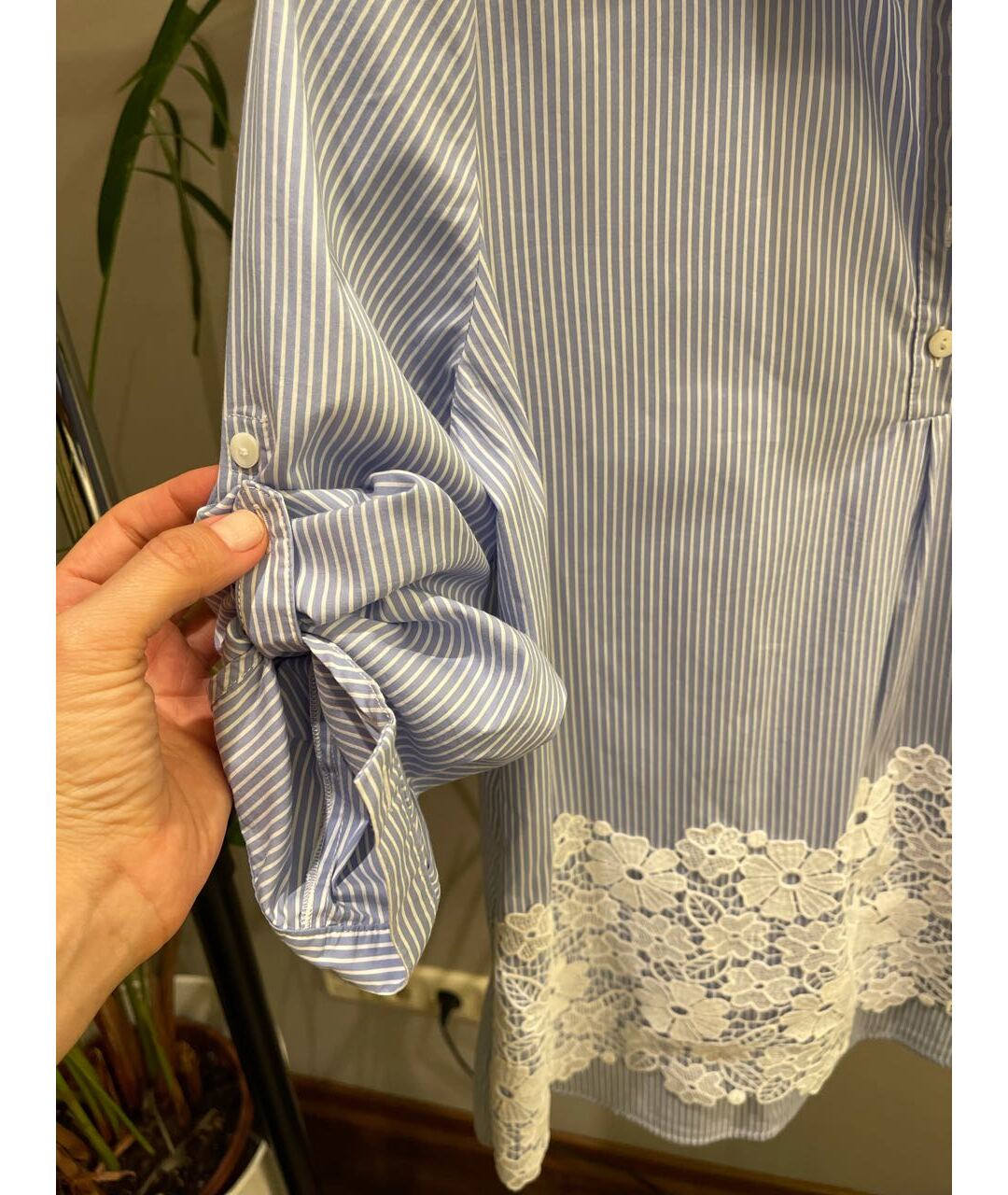 ERMANNO SCERVINO JUNIOR Голубая хлопковая рубашка/блузка, фото 4